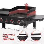 Royal Gourmet 4-Burner Propane Grill & Griddle 48000 BTU Combo Grill GD405ATG Black