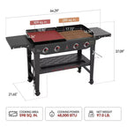 Royal Gourmet 4-Burner Propane Grill & Griddle 48000 BTU Combo Grill GD405ATG Black
