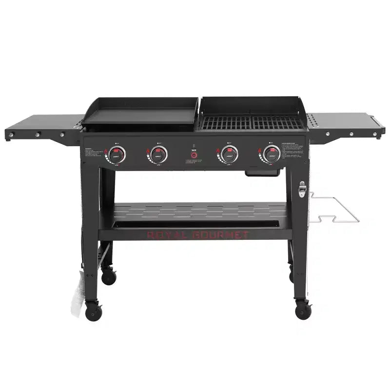 Royal Gourmet 4-Burner Propane Grill & Griddle 48000 BTU Combo Grill GD405ATG Black