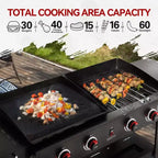 Royal Gourmet 4-Burner Propane Grill & Griddle 48000 BTU Combo Grill GD405ATG Black