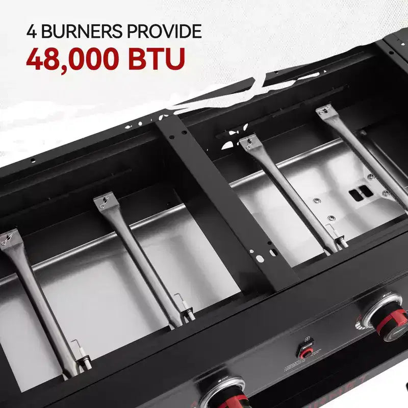 Royal Gourmet 4-Burner Propane Grill & Griddle 48000 BTU Combo Grill GD405ATG Black
