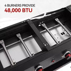 Royal Gourmet 4-Burner Propane Grill & Griddle 48000 BTU Combo Grill GD405ATG Black