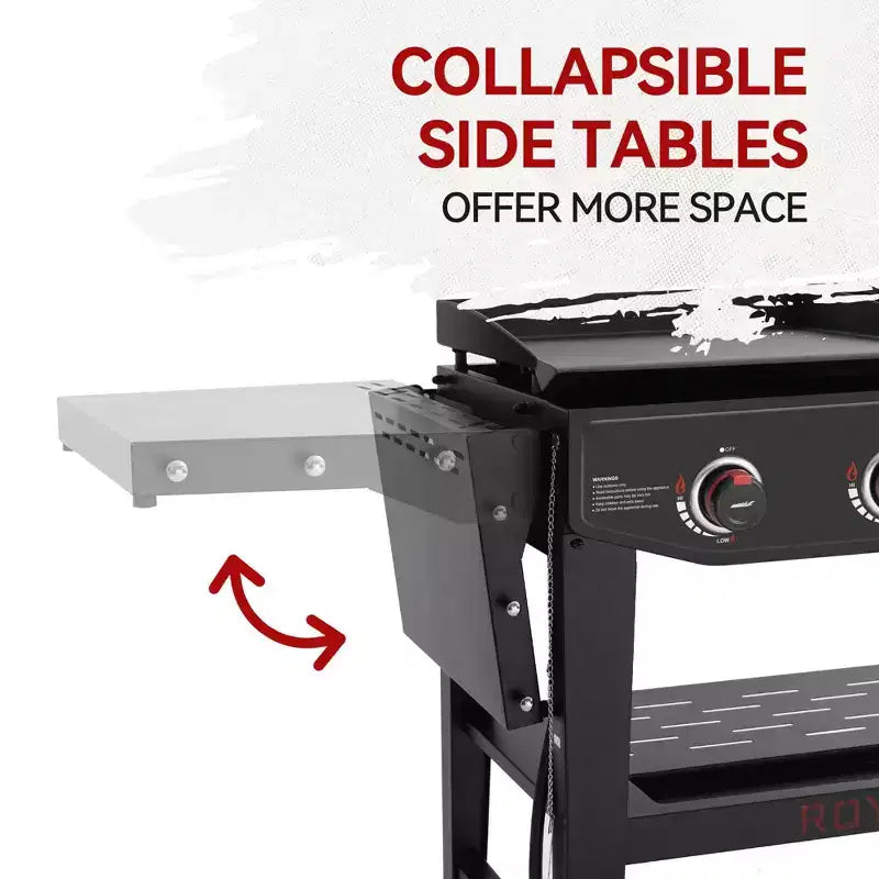 Royal Gourmet 4-Burner Propane Grill & Griddle 48000 BTU Combo Grill GD405ATG Black