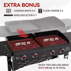 Royal Gourmet 4-Burner Propane Grill & Griddle 48000 BTU Combo Grill GD405ATG Black