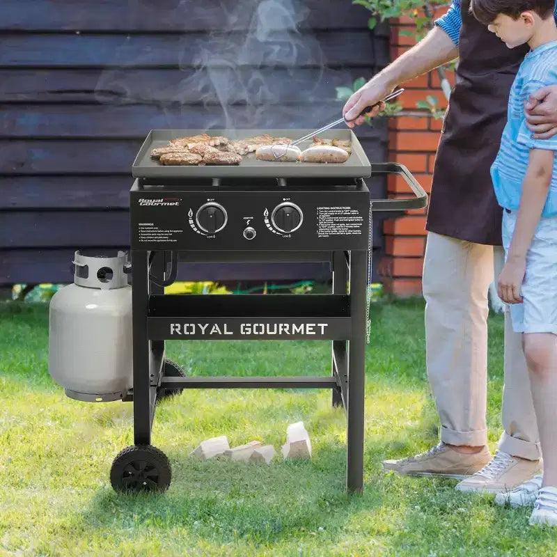 Royal Gourmet 2-Burner Flat Top Griddle 30000 BTU Gas Grill GB2000NTG Black