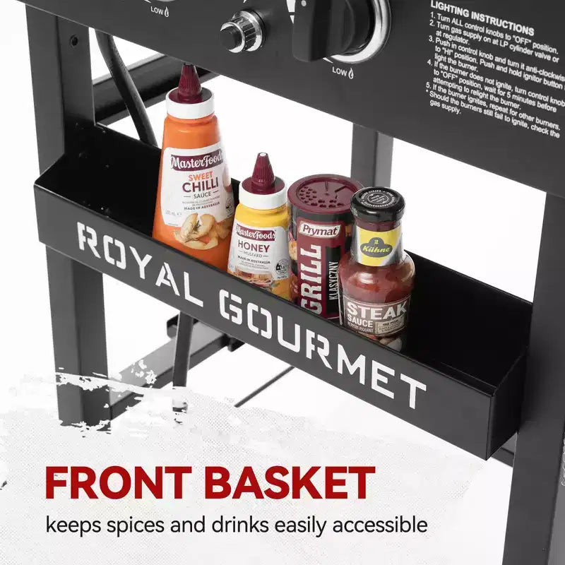 Royal Gourmet 2-Burner Flat Top Griddle 30000 BTU Gas Grill GB2000NTG Black