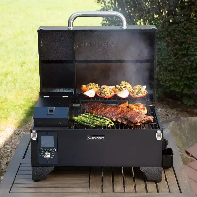 Fumoir et barbecue à granulés portable Cuisinart CPG-256 gris et noir