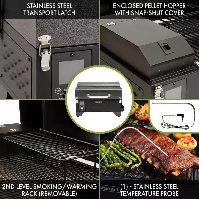 Fumoir et barbecue à granulés portable Cuisinart CPG-256 gris et noir