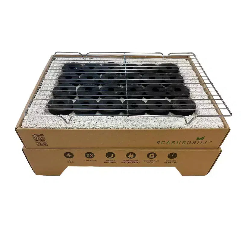 CasusGrill Barbecue jetable 2 utilisations EV0100-ENG-100-02 Marron