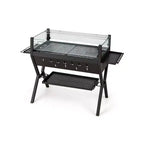 Barbecue au charbon de bois WELLFOR avec pare-vent et supports à assaisonnements NP-LY-11509BN marron