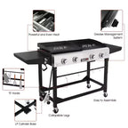 Royal Gourmet Gril combo portable à dessus plat 4 brûleurs 48000 BTU GD401TG Noir