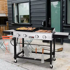 Royal Gourmet Gril combo portable à dessus plat 4 brûleurs 48000 BTU GD401TG Noir