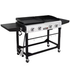Royal Gourmet Gril combo portable à dessus plat 4 brûleurs 48000 BTU GD401TG Noir