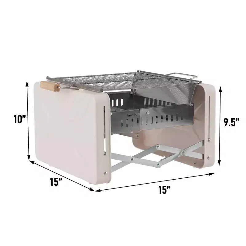 WELLFOR Barbecue portable au charbon de bois 15" W-11412 Beige