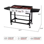 Royal Gourmet 4-Burner 48000 BTU Iron Portable Flat Top Gas Combination Grill GD401CTG Black