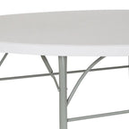 Table pliante ronde en plastique de 1,80 m avec poignée