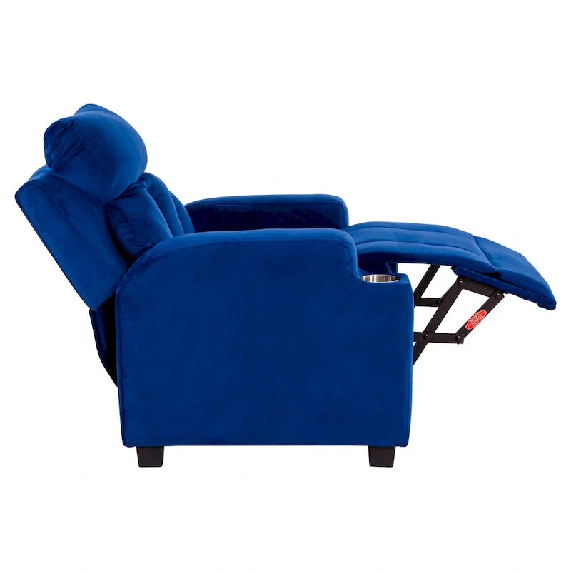 Deluxe Kids Recliner Chair with Footrest Headrest and 2 Cup Holders Microfiber Kids Recliner for Age 3+ Years