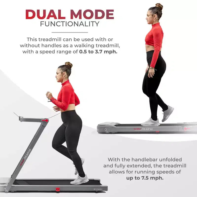 Sunny Health & Fitness Helius Lite Smart Brushless Motor Treadpad Treadmill
