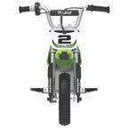Mini-moto électrique Razor SX350 Dirt Rocket McGrath - Verte : Cadre en acier, moteur 250 W