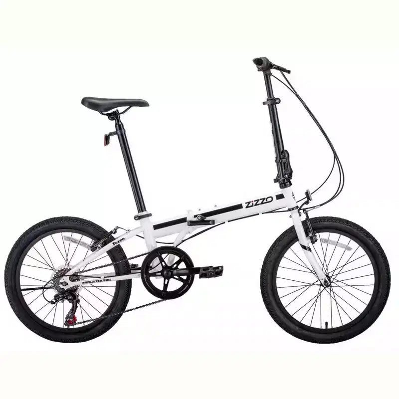 ZiZZO Ferro 7-Speed Steel 20" Folding Bike - White