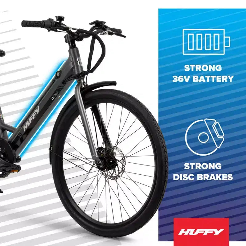 Huffy Vienna 27.5" 36V E-Bike for Adults - Matte Storm