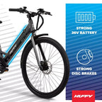 Huffy Vienna 27.5" 36V E-Bike for Adults - Matte Storm
