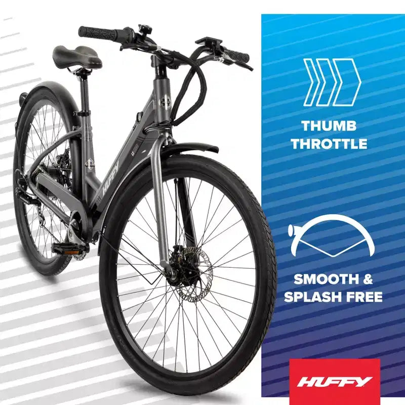 Huffy Vienna 27.5" 36V E-Bike for Adults - Matte Storm