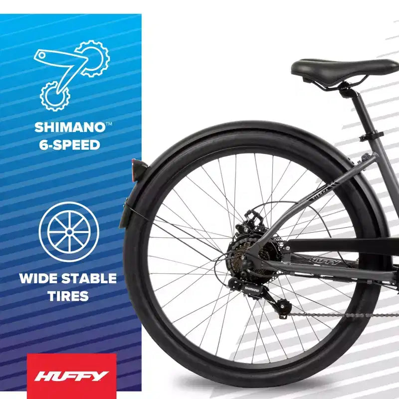 Huffy Vienna 27.5" 36V E-Bike for Adults - Matte Storm