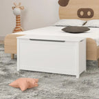 Kids Wooden Toy Box Storage with Safety Hinged Lid for Ages 3+