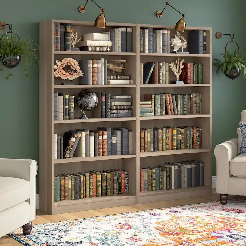 Universal Tall 5 Shelf Bookcase Storage by Bush Furniture