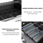 R.W. FLAME 42,000 BTU Propane BBQ Gas Grill  Enamel Grates, Removable Grease Tray, Perfect for Outdoor Cooking, Camping, Backyard, Patio & Deck
