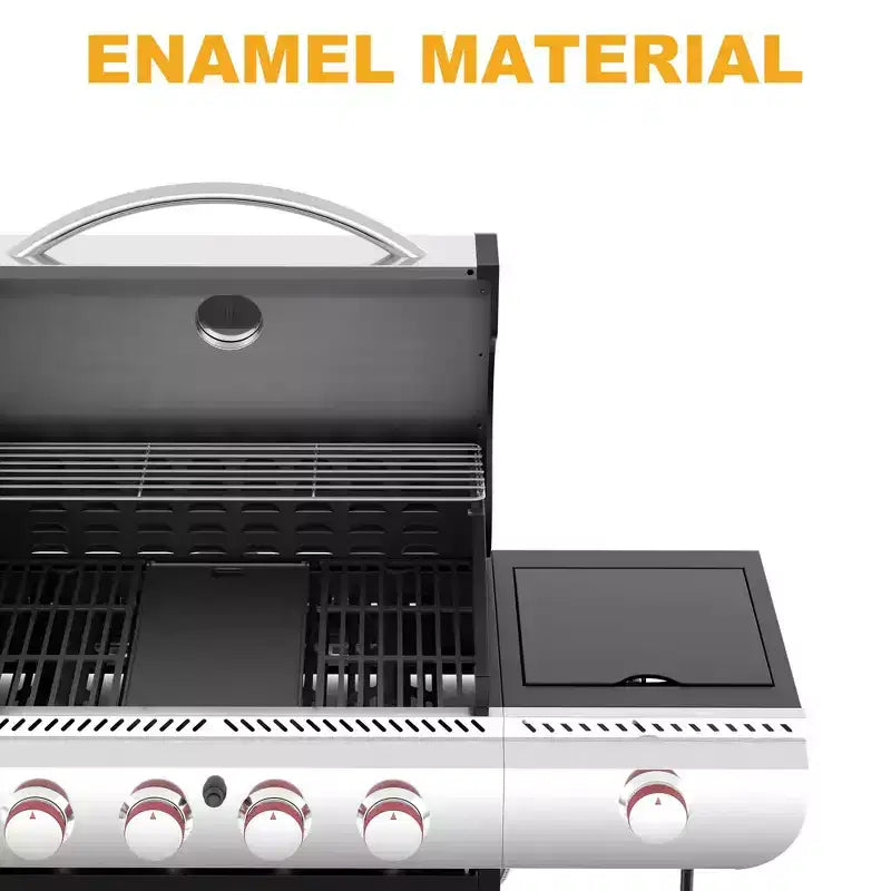 R.W. FLAME 42,000 BTU Propane BBQ Gas Grill  Enamel Grates, Removable Grease Tray, Perfect for Outdoor Cooking, Camping, Backyard, Patio & Deck