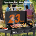 WARMOUNTS 23 Portable Gas Griddle BBQ Grill Perfect for Outdoor Gathering