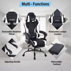 BestMassage Gaming Chair Office Computer Desk Chair Computer Chair with Footrest & Lumbar Support