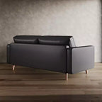 Tree City- 70 Faux Leather Loveseat Sofa, Mid-Century Modern 3-Seater Couch for Small Spaces, Apartment Living Room
