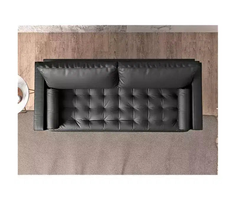 Tree City- 70 Faux Leather Loveseat Sofa, Mid-Century Modern 3-Seater Couch for Small Spaces, Apartment Living Room