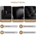 Tree City- 70 Faux Leather Loveseat Sofa, Mid-Century Modern 3-Seater Couch for Small Spaces, Apartment Living Room