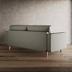 Tree City- 70 Faux Leather Loveseat Sofa, Mid-Century Modern 3-Seater Couch for Small Spaces, Apartment Living Room