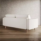 Tree City- 70 Faux Leather Loveseat Sofa, Mid-Century Modern 3-Seater Couch for Small Spaces, Apartment Living Room
