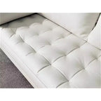 Tree City- 70 Faux Leather Loveseat Sofa, Mid-Century Modern 3-Seater Couch for Small Spaces, Apartment Living Room