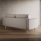 Tree City- 70 Faux Leather Loveseat Sofa, Mid-Century Modern 3-Seater Couch for Small Spaces, Apartment Living Room