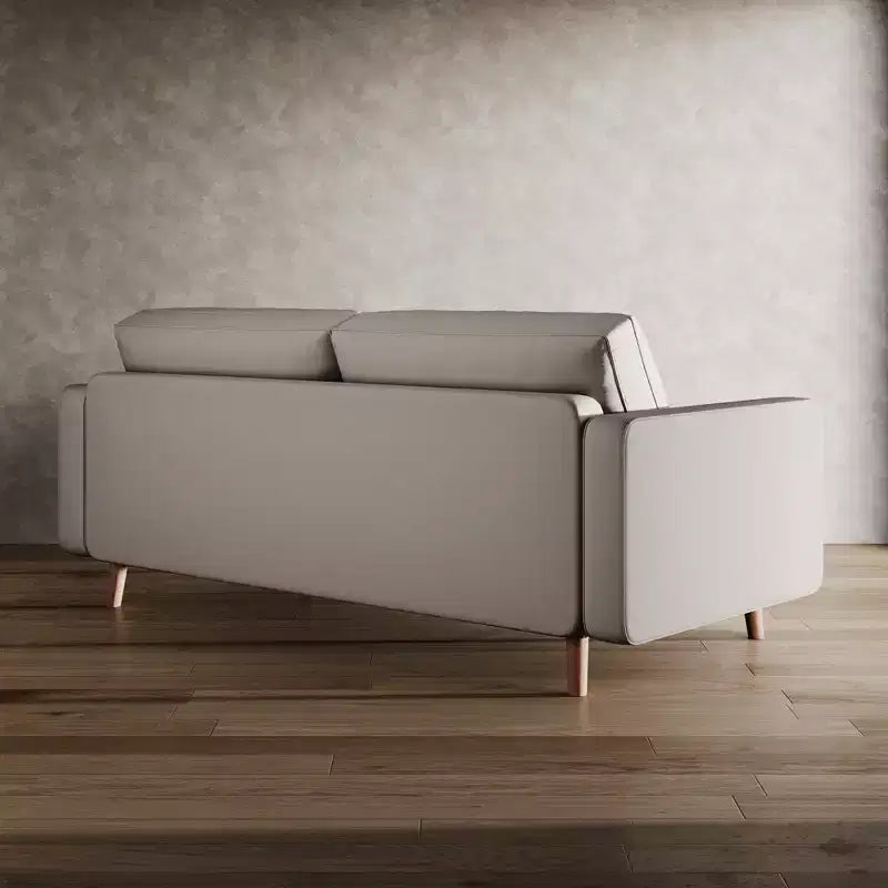 Tree City- 70 Faux Leather Loveseat Sofa, Mid-Century Modern 3-Seater Couch for Small Spaces, Apartment Living Room