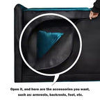 Tree City- 70 Faux Leather Loveseat Sofa, Mid-Century Modern 3-Seater Couch for Small Spaces, Apartment Living Room