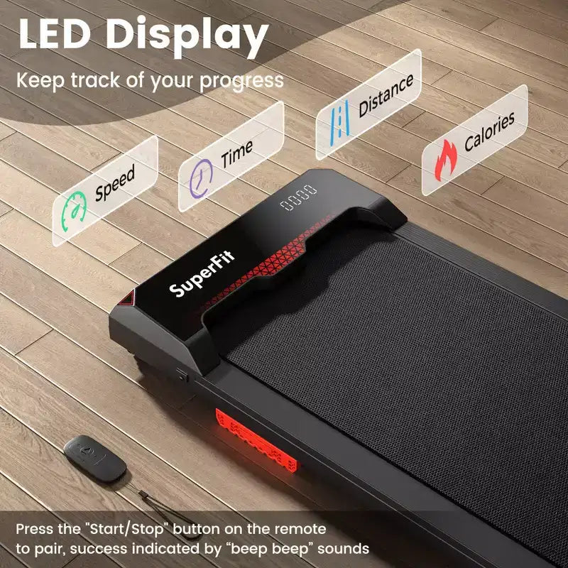 Tapis de marche Costway 2,5 CV sous le bureau avec télécommande et application pour la maison