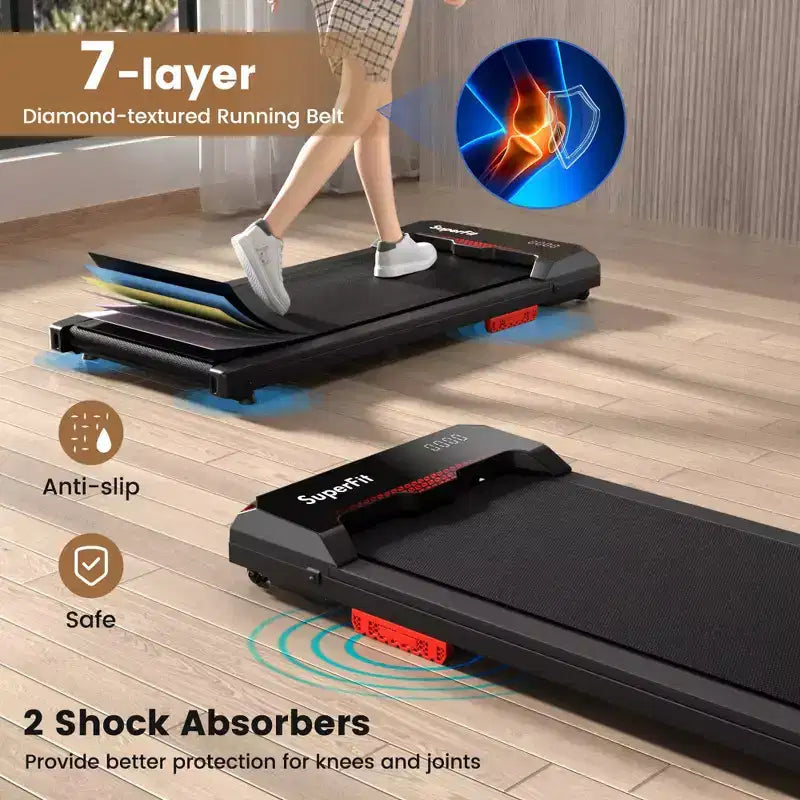 Tapis de marche Costway 2,5 CV sous le bureau avec télécommande et application pour la maison
