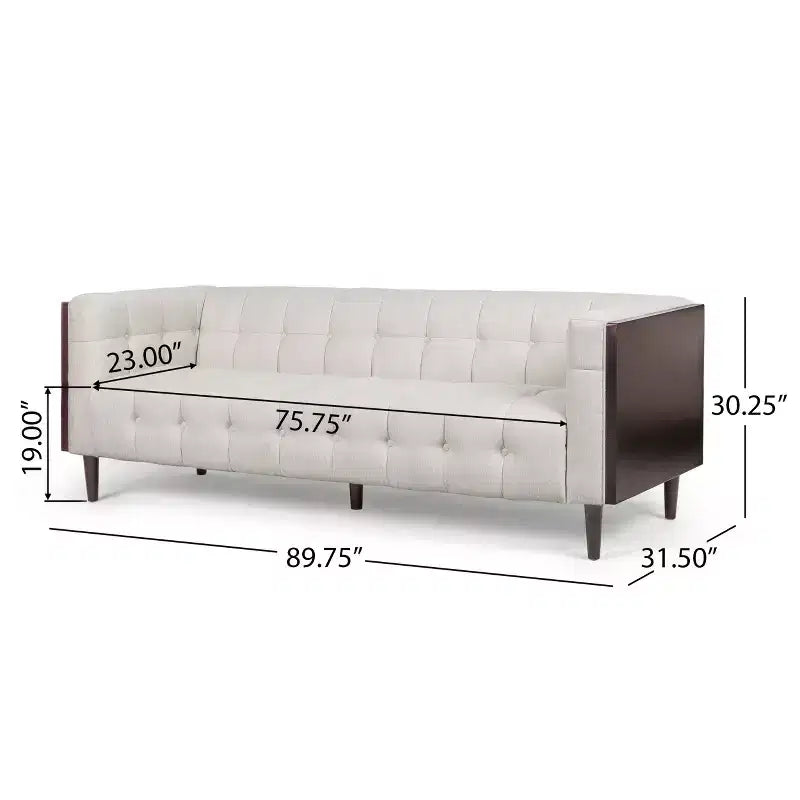 Canapé 3 places touffeté GDFStudio Croton Contemporary 89,75 en tissu/boucle