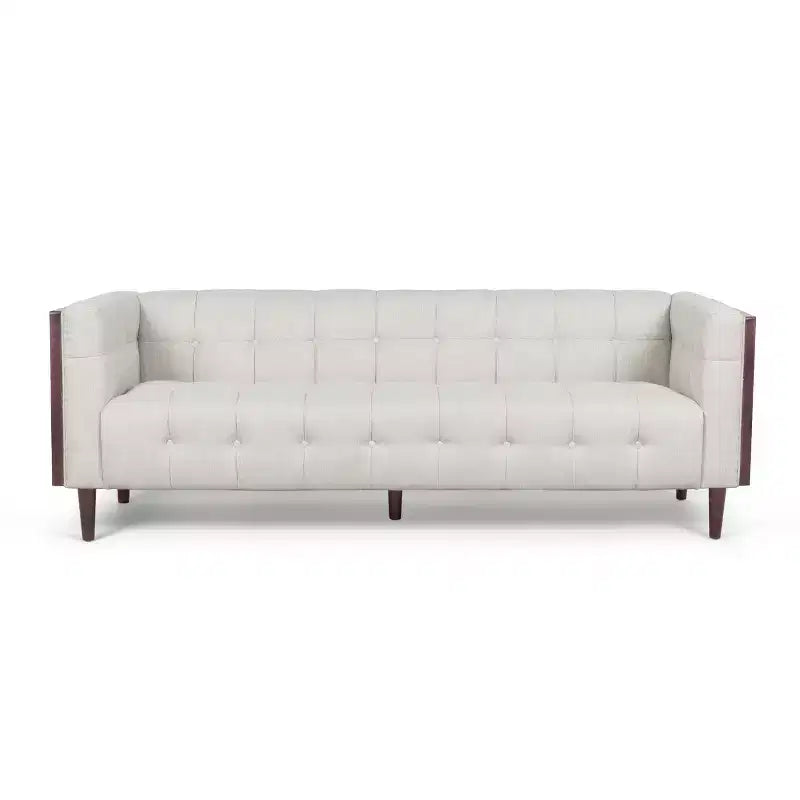 GDFStudio Croton Contemporary 89.75 Fabric/Boucle Tufted 3 Seater Sofa