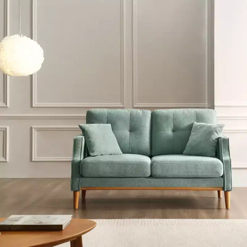 GDFStudio Camain 56.7 Waterproof Button Tufted 2 Seater Sofa with Wood Legs