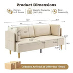76 Sofa Couch, Comfy Upholstered Loveseat with Extra Deep Seats