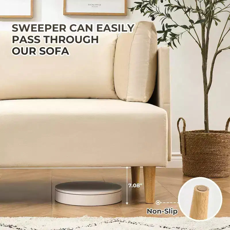 76 Sofa Couch, Comfy Upholstered Loveseat with Extra Deep Seats